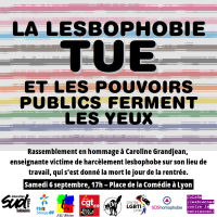 La lesbophobie tue : rassemblement à Lyon le samedi 6 septembre