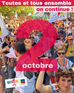 Jeudi 2 octobre : en grève et en manifestations partout dans l'Académie (…)