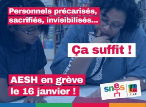 AESH : en grève le jeudi 16 janvier !