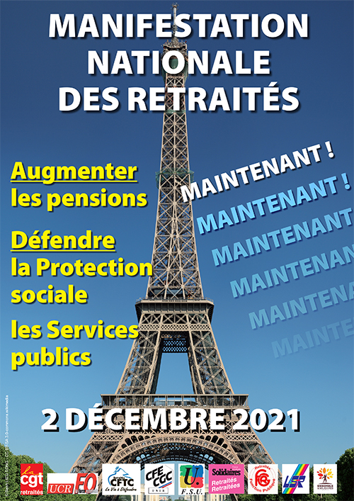 Manifestation nationale des retraités : le 2 décembre 2021