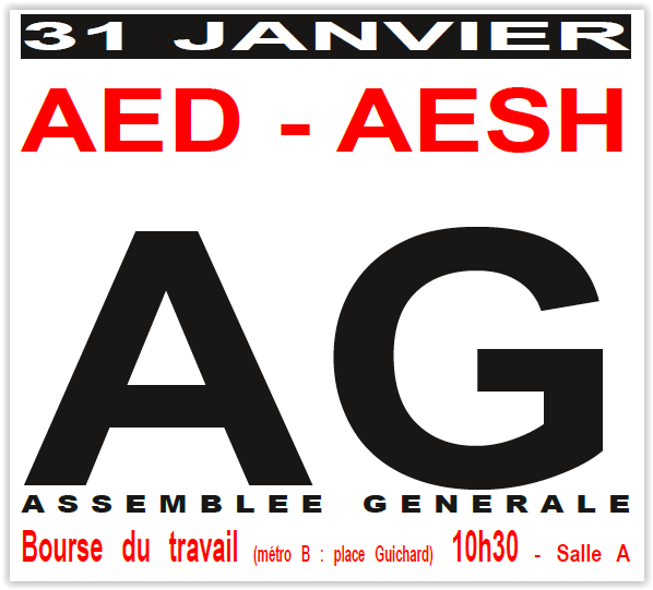 AG intersyndicale AED-AESH le 31 janvier