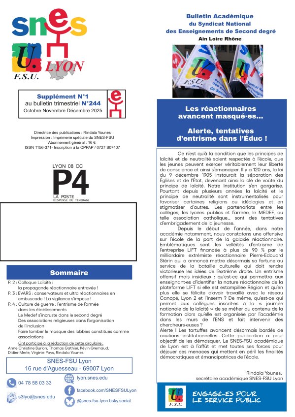 Télécharger la circulaire « Entrisme » janvier 2026