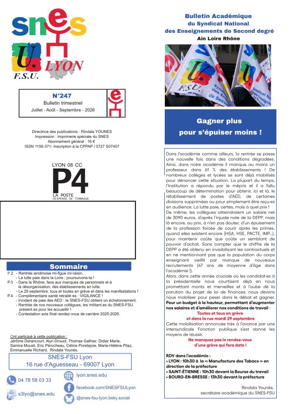 Télécharger le bulletin 247 : septembre 2026