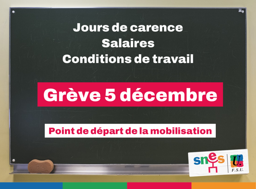 La mobilisation commence le 5 décembre dans l'éducation !