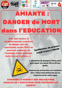 Conférence de presse AMIANTE : Lundi 2 juin à 16h30 - Bourse du Travail