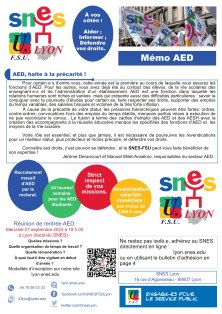 Mémo de rentrée « AED » : Septembre 2023