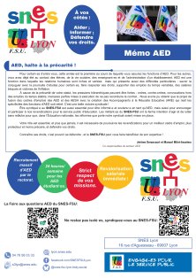 Mémo de rentrée « AED » : Septembre 2025