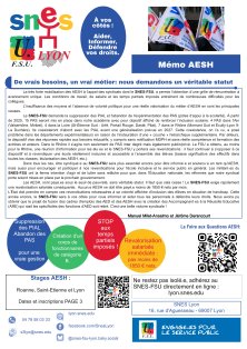 Mémo de rentrée « AESH » : Septembre 2025