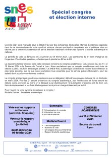 Télécharger la circulaire de S1 « Spécial congrès et élection interne » :&nbsp;(…)